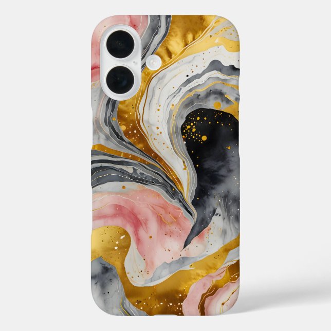 Golden Marble Whirls Case-Mate iPhone Case (Back)