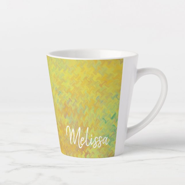 Golden Marbled Paper Look Personalised Latte Mug (Right)