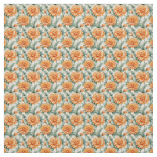 Golden Marigold Bloom Vintage Botanical Charm Fabric