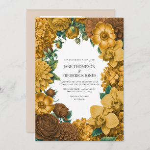 Golden Marigold, Terra Honey & Umber Spice Wedding Invitation