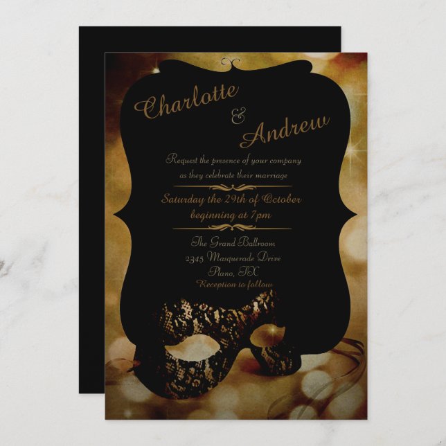 Golden Mask Invitation (Front/Back)