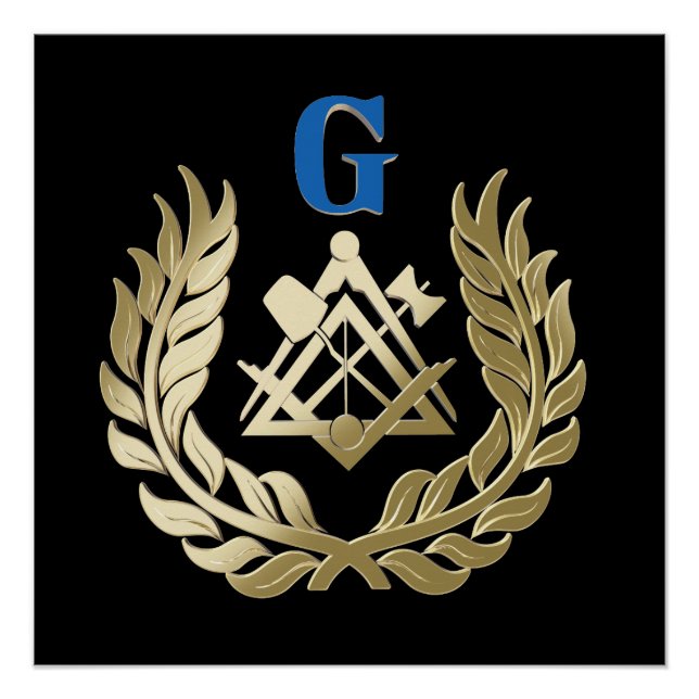 Golden masonry symbol poster (Front)