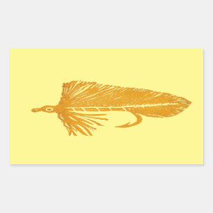 Golden Matuka streamer fly fishing fly tying art Rectangular Sticker