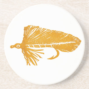 Golden Matuka Streamer Trout Fly Coaster