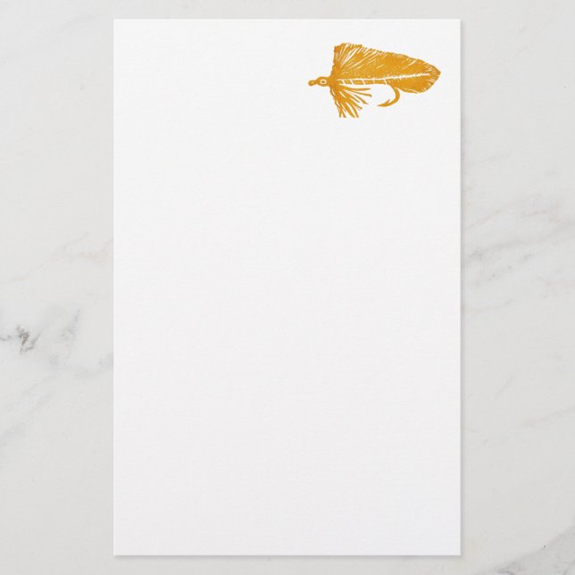 "Golden Matuka Streamer" Trout Fly Stationery (Front)