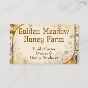 Golden Meadow Honey Farm Queen Bee Wildfowers Chic Business Card