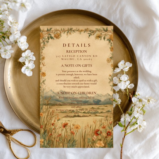 Golden Meadow Mountain Wedding Enclosure Card (Creator Uploaded)