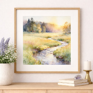 Golden Meadow Stream Poster