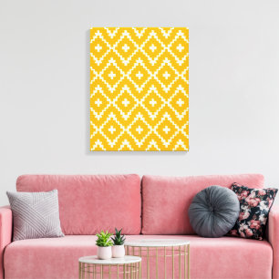 Golden Medina: Yellow Andalusian Moroccan Geometry Canvas Print