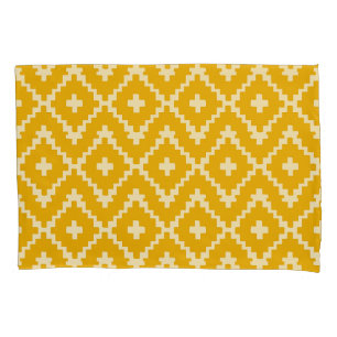 Golden Medina: Yellow Andalusian Moroccan Geometry Pillowcase