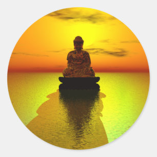 Golden Meditation 3 Classic Round Sticker