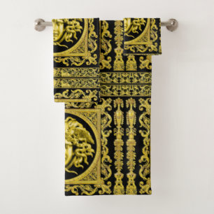 Golden Medusa Bath Towel Set