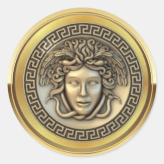 Golden Medusa Classic Round Sticker