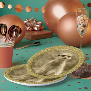 Golden Meerkat 2022 Coin, Paper Plates
