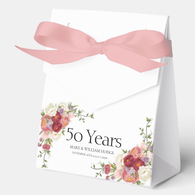 "Golden Memories: Celebrating 50 Years of Love" Favour Box (Front)
