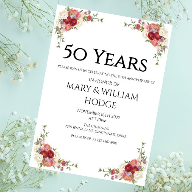 "Golden Memories: Celebrating 50 Years of Love" Invitation (Creator Uploaded)
