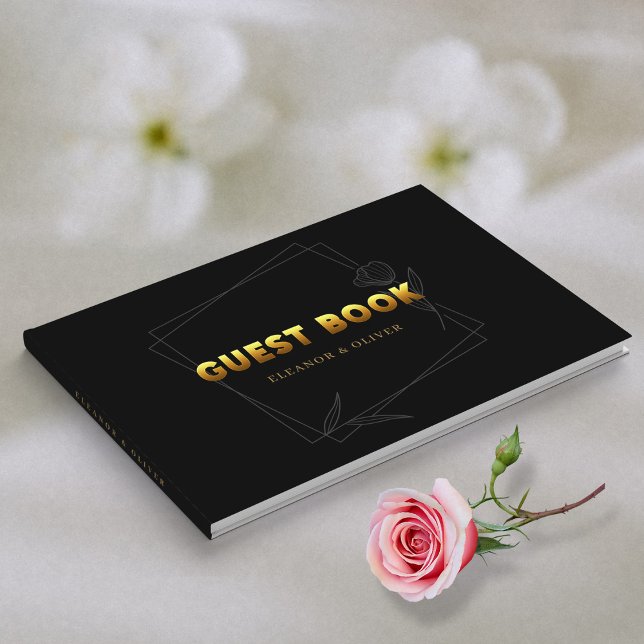 Golden Memories : Elegant Black & Gold Wedding Guest Book (Golden Memories _ Elegant Black & Gold Wedding Guest Book )