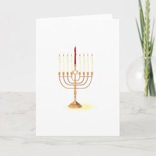 Golden Menorah Holiday Card