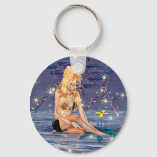 Golden Mermaid Key Ring