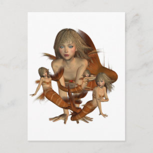 Golden Mermaid Postcard