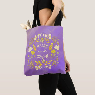 GOLDEN MERRY AND BRIGHT personalised Tote Bag
