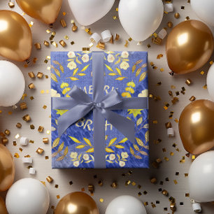 GOLDEN MERRY AND BRIGHT personalised Wrapping Paper