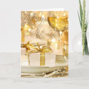 Golden Merry Christmas Holiday Card