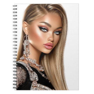 Golden Mesh Glam Girl Spiral Photo Notebook