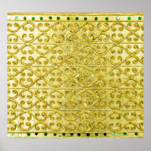 Golden Metal: Luxurious Pattern Background. Poster