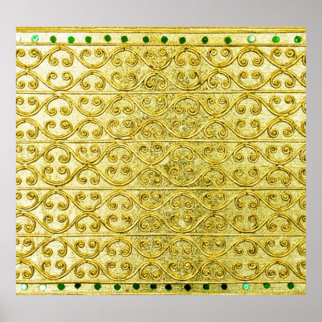 Golden Metal: Luxurious Pattern Background. Poster (Front)