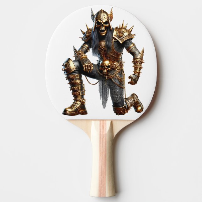 Golden Metal & Sting Man Ping Pong Paddle (Front)