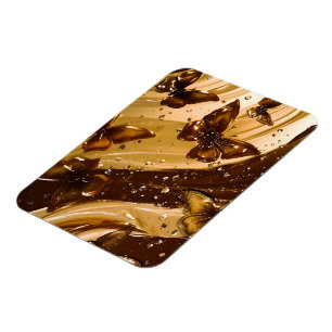 Golden Metallic Butterfly Glam Abstract Magnet