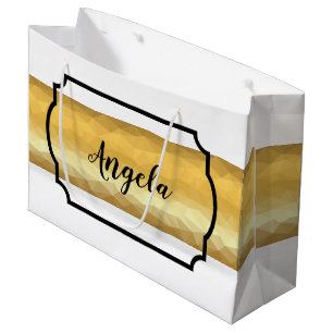 Golden metallic effect geometric design favour bag