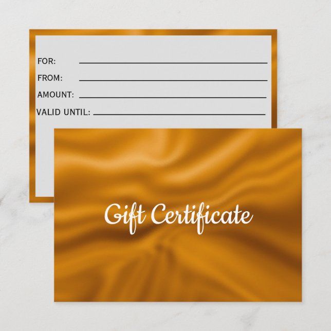 Golden metallic foil big Gift Certificate (Front/Back)