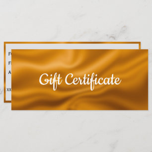 Golden metallic foil Gift Certificate
