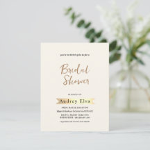 Golden Minimalist Bridal Shower Invitation
