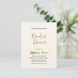 Golden Minimalist Bridal Shower Invitation
