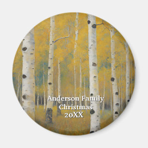 Golden Modern Aspen Trees Magnet