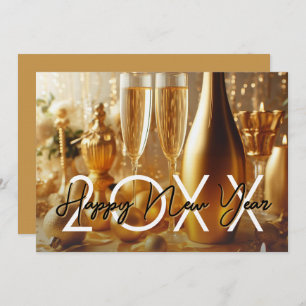 Golden Modern Happy New Year's Eve Party Invitation