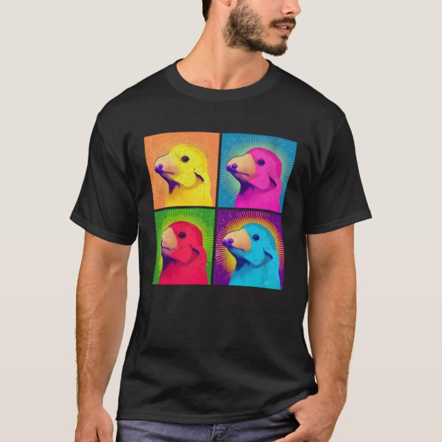 Golden Mole Pop Illustration Colorful Animal Men T-Shirt (Front)