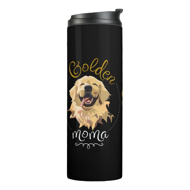 "Golden Moma: Celebrate the Love of Retrievers" Thermal Tumbler (Rotated Left)