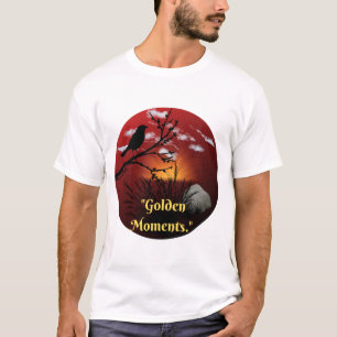 Golden Moments Nature Silhouette Sunset Illustrati T-Shirt