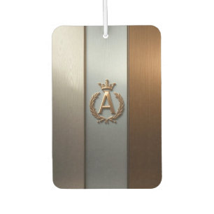 Golden Monogram Emblem A Car Air Freshener