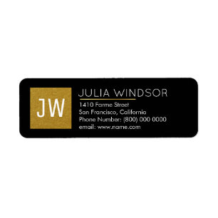 golden monogram (name + initials) black
