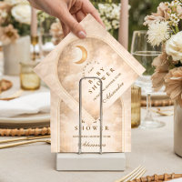 Golden Moon And Stars Baby Shower