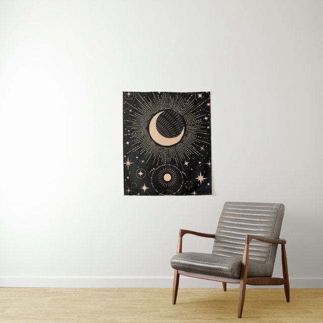 Golden moon and sun tapestry (In Situ)