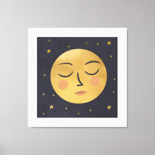 Golden moon canvas print