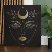 Golden Moon Crown Abstract Feminine Portrait