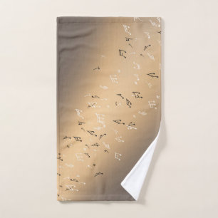 Golden moon Musical Note  Hand Towel