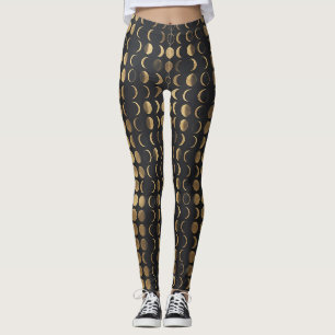 Golden Moon Phases – Celestial Alchemy  Leggings
